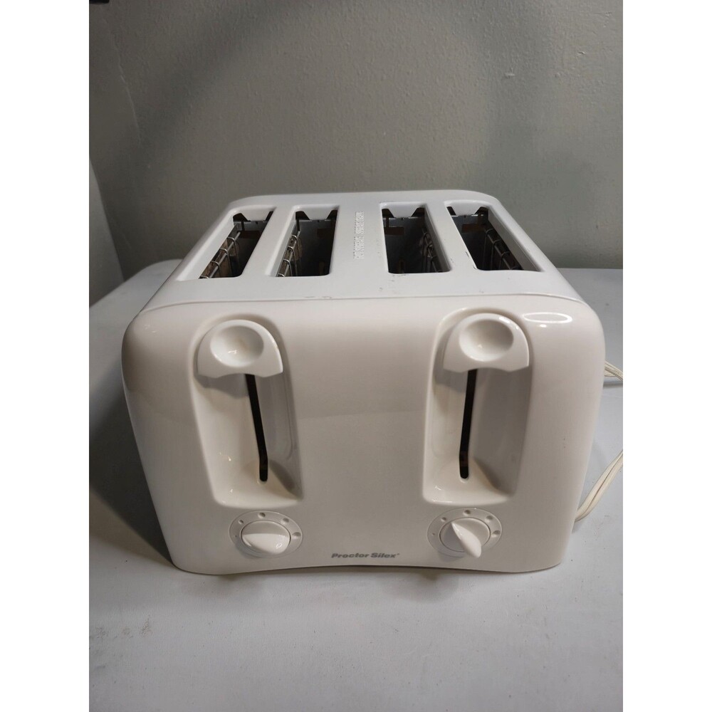 Proctor Silex 4 Slice Toaster White Model 24605K Tested Working